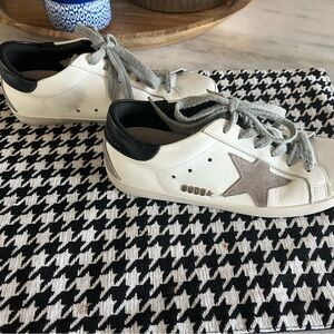 Golden Goose White and Gray Vintage-Inspired Sneakers